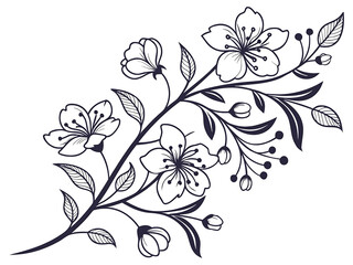 Elegant Hand-Drawn Floral Line Art Design
