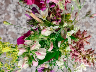 Close-up of a Freshly Picked Wildflower Arrangement