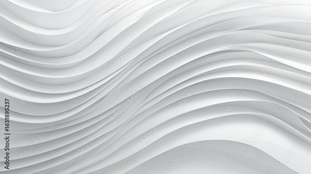 Poster white undulating layers form a curved abstract background