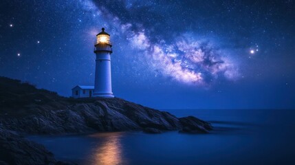 lighthouse at night