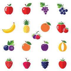 Flat Fruit sets, Simple Food Set