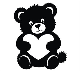 Bear Love Silhouette Illustration