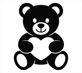 Cute Teddy Bear Valentine Silhouette