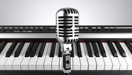 piano keyboard and music notes