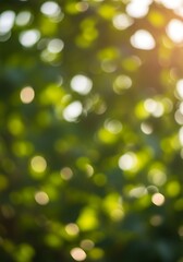 Ethereal green bokeh sunlight filtering through leaves creates a calming background