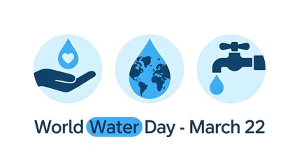 World Water Day is an annual observance day that highlights the importance of freshwater. The day is used to advocate for the sustainable management of freshwater resources. Vector illustration