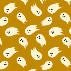 seamless pattern with ghost, halloween illustration
