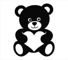 Obraz premium Teddy Bear Romantic Hug Silhouette