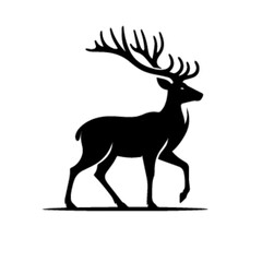 Golden Deer Silhouette Vector with Elegant Design