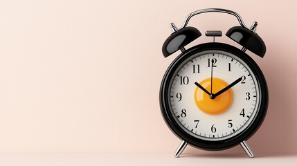 Classic alarm clock showing time against a pastel background at morning