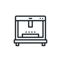 Fototapeta premium Minimalist icon of a fume hood with glass window, simple perspective view, vector line art