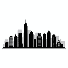 Fototapeta premium City Skyline Silhouette Art Design