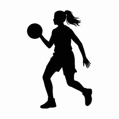 Female Basketball Player Silhouette in Motion