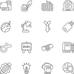 Education and School or E learning Set of line Icons Packs or Illustrations