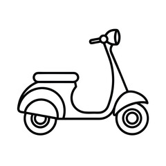 Vector art of retro scooter illustration isolated