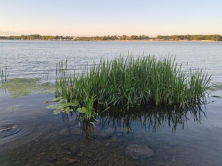 sunset over the river