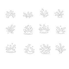 Water drops doodle icon sign. Decorative set Droplet splash symbol. Hand drawn ink sketch. Liquid element. cry droplet icons. sauce Vector illustration