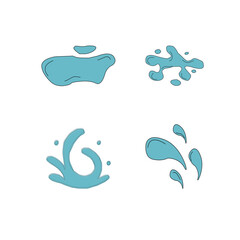 Water drops doodle icon sign. Decorative set Droplet splash symbol. Hand drawn ink sketch. Liquid element. cry droplet icons. sauce Vector illustration