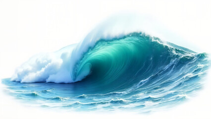 Rolling Ocean Wave: A majestic ocean wave crests, its turquoise waters illuminated, capturing the raw power and beauty of the sea. 