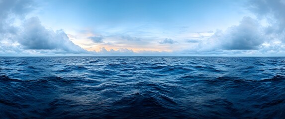 Fototapeta premium Open Ocean and Cloudy Sky