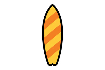 Yellow striped surfboard sport icon