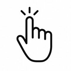 Click with hand cursor. Bicolor line icon