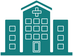 Hospital building icon.Health care construction business medic aid cross vector outline sign illustration.Solid icon that can be applied anywhere, simple, pixel perfect and modern style.