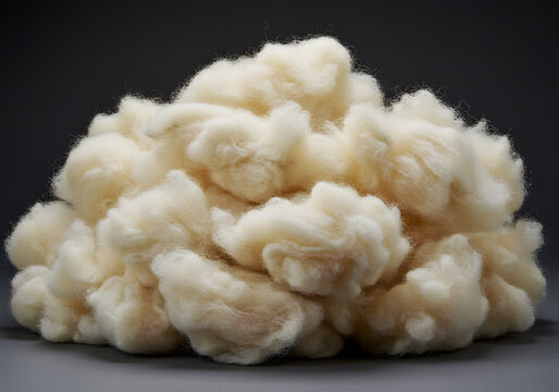 Heap of fluffy fiber natural textile filling material resource