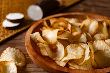 Authentic Indonesian Cassava Chips Paired with Raw Ingredient