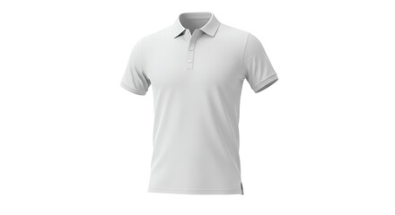 A pristine white polo shirt is presented against a transparent background, offering versatile use for fashion and design mockups.
