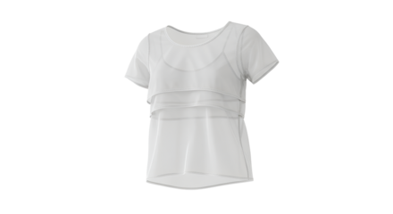 Elegant white maternity top with layered detail on a transparent background, perfect for fashion and retail marketing.