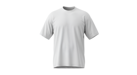 Isolated white tee shirt mockup showcases a basic short sleeve unisex apparel template on a transparent background.