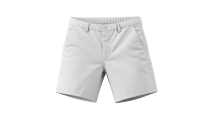 Clean white shorts against a black backdrop present a versatile garment for casual or athletic style, transparent background