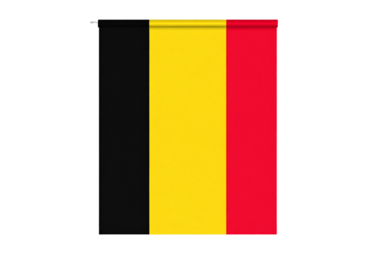 Flat Belgium National Flag with Strong Vertical Stripes, Transparent Background