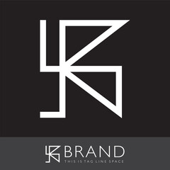 letter K Kaleidoscope Style Vector Logo Art