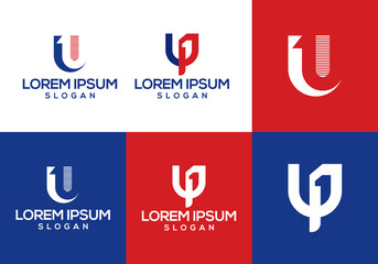 vector icon logo of initial U with number 1