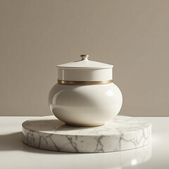 Minimalist White and Gold Jar