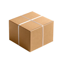 3d cardboard shipping box with tape
