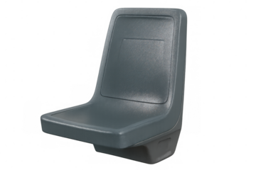 Plastic seat typically found in buses, subways, or trains, presented on a transparent background, ready for compositing