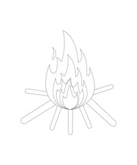 flame , fire coloring page, Art & Illustration