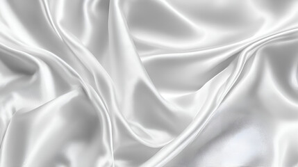 Obraz premium Shimmering white silk fabric draped in folds showcasing highlights and shadows