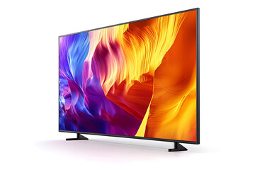 Modern flat screen television displaying vibrant abstract colors