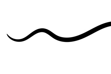 Curved black line on white background. minimalist abstract wave stroke for design and layout use