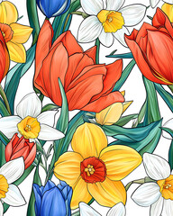Floral or leaf pattern background suitable for wallpaper, fabric, or decorative design. Soft colors and natural style, ideal for digital and print use.