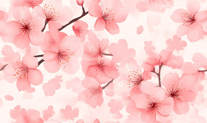 Floral or leaf pattern background suitable for wallpaper, fabric, or decorative design. Soft colors and natural style, ideal for digital and print use.