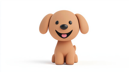 Playful illustration of brown puppy with cheerful expression, sitting upright and looking friendly. puppy features round head, floppy ears, and big smile, evoking joy and warmth