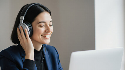 Neurodiverse employee using noise-canceling headphones 