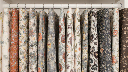 Interior designer choosing fabrics 