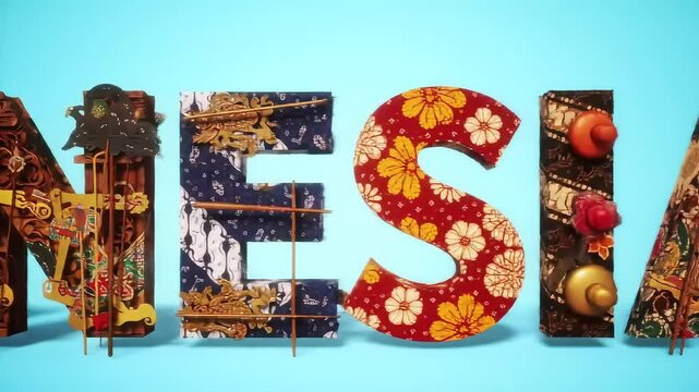 Indonesian Wayang Kulit Letters.