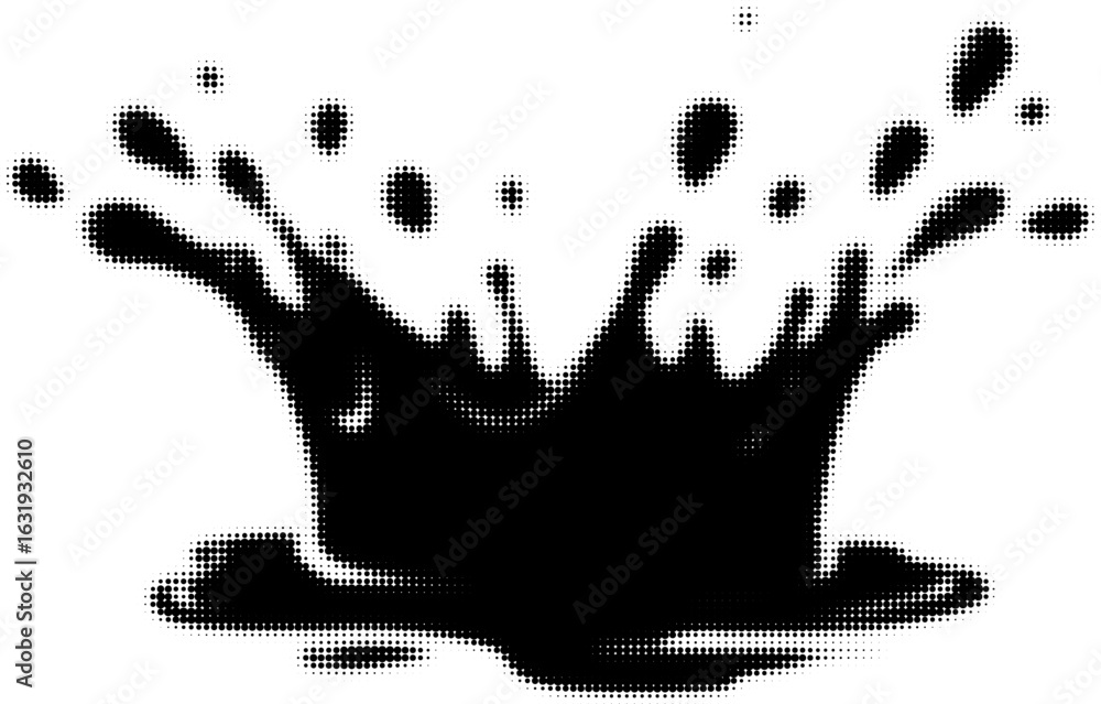 Aufkleber black and white halftone splash creating dynamic artistic effect